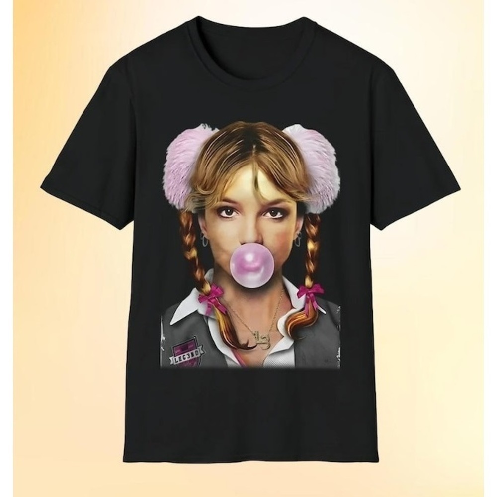 Britney Spears Oops Big Head Bubble Gum Shirt